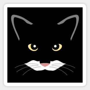 Black Cat Face Silhouette Magnet